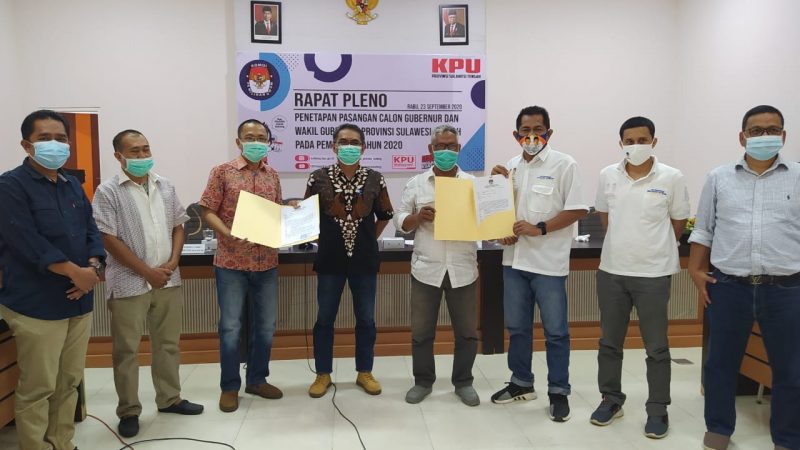 KPU Sulteng Tetapkan Pasangan Rusdy-Ma’mun,Hidayat-Bharto