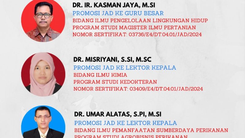 Tiga Dosen Universitas Alkhairaat Promosi ke Associate Professor