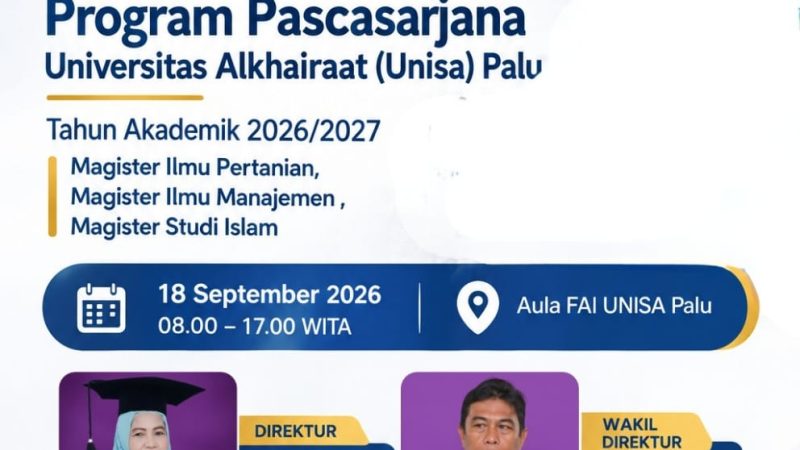 UNISA Palu Mulai Matrikulasi Mahasiswa Baru Program Magister
