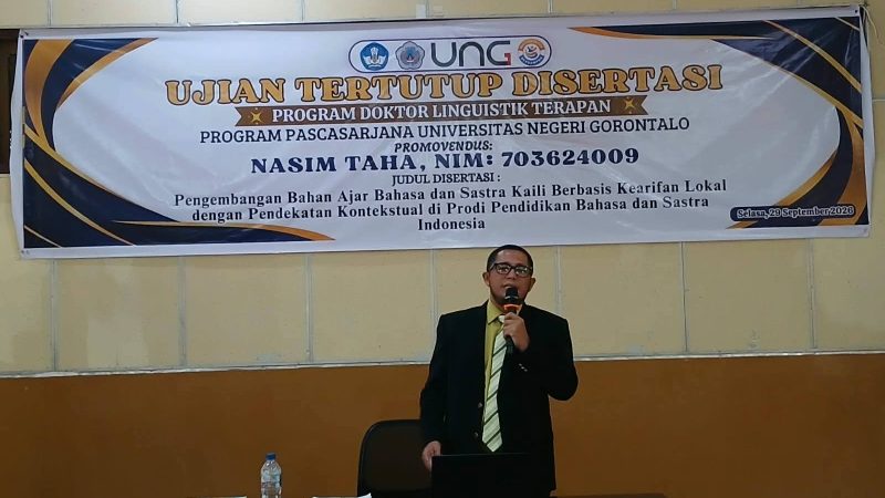 Dosen FKIP Unisa Palu Nasim Taha Uji Pengembangan Bahan Ajar Bahasa dan Sastra Kaili